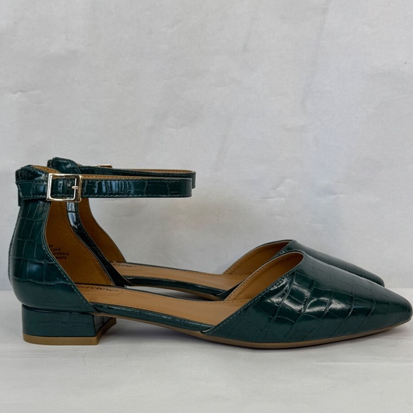 Comfort View Loucia Womens Green Alligator Pattern Ankle Strap Shoes 11WW - Picture 5 of 14